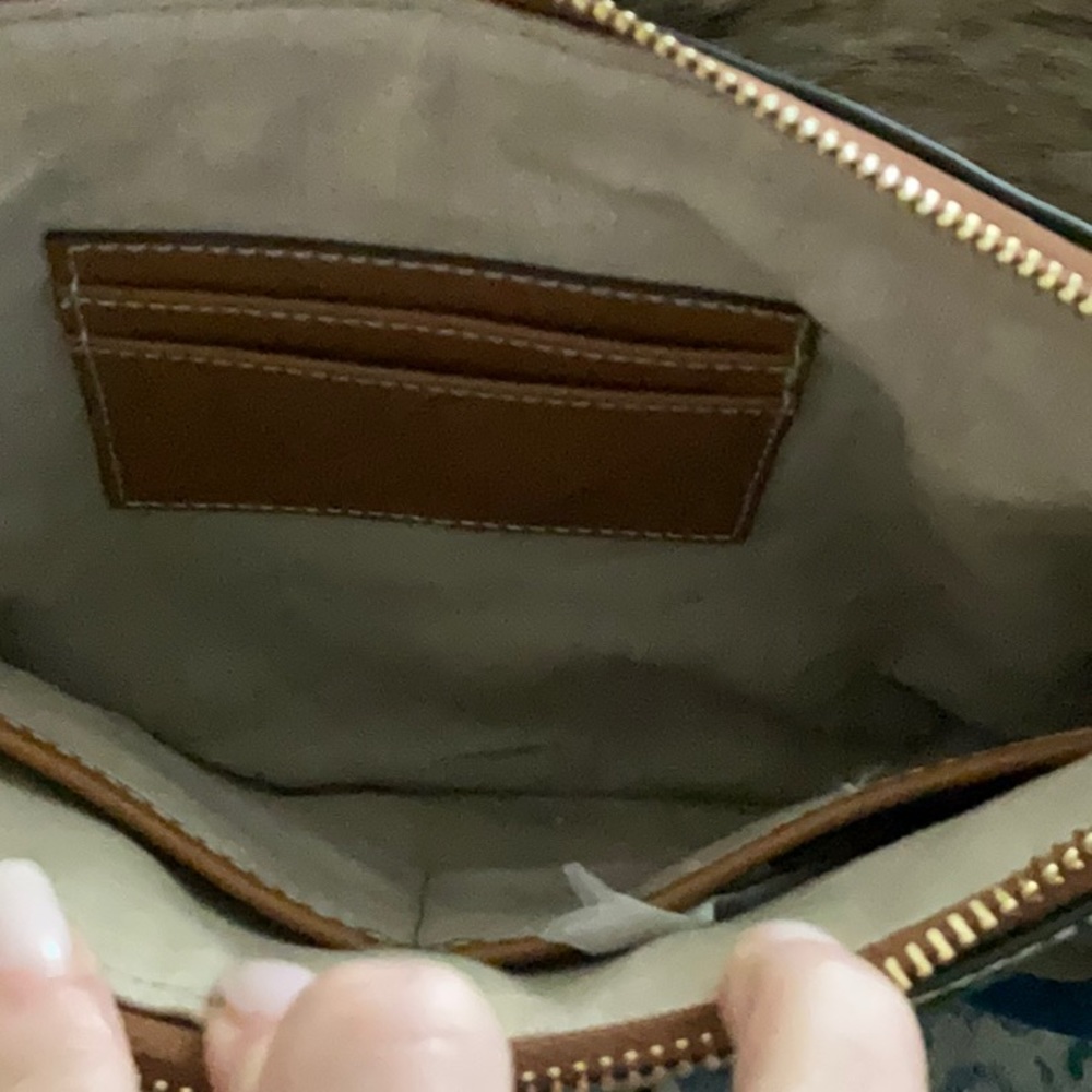 Michael Kors Woven Clutch with Green Leaf Design - Picture 3 of 4